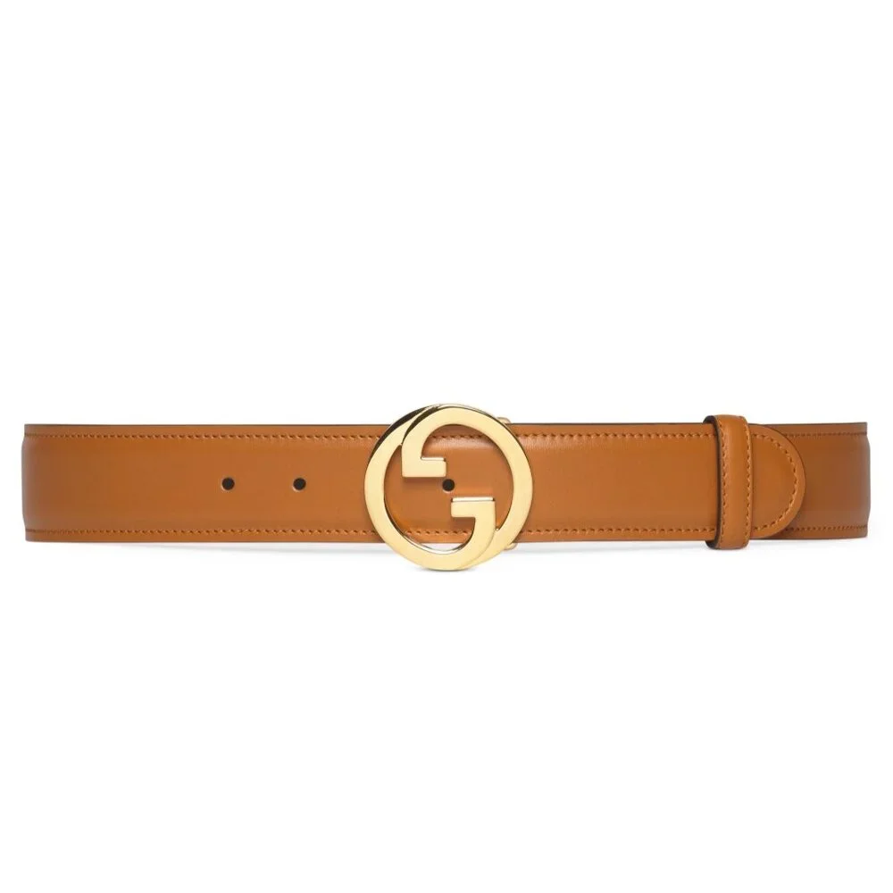 Gucci Women’s Ciny Lux Calfskin W30mm Belt Blondie Cognac 115cm 690557